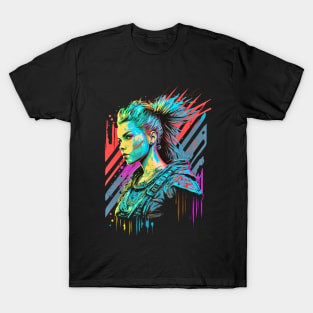 Neon Cyberpunk Viking - V1.19 T-Shirt